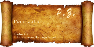 Porr Zita névjegykártya